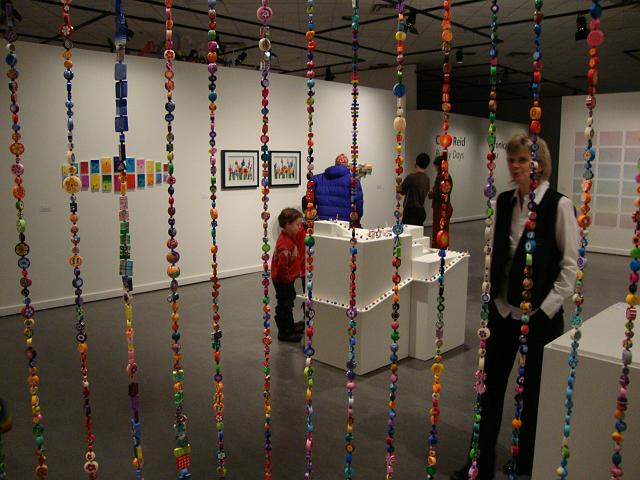 polychrome opening night (5).JPG - just prior to the 7:30 opening, the view from within the veil of beadology